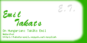 emil takats business card